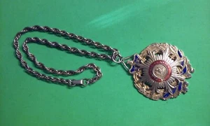 Vtg Masonic Order of the Phoenix "Ex Flamis Clarior" Enamel Pendant 20" Necklace - Picture 1 of 8