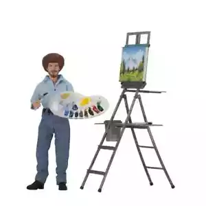 NECA Bob Ross 8" Figura Vestida Alegría de Pintar Pequeño Árbol Feliz NUEVO SELLADO - Imagen 1 de 3