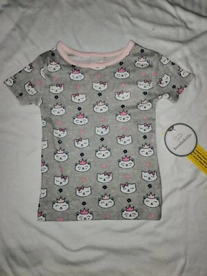 NUEVO CON ETIQUETAS Koala Niños Gris Rosa Gatos y Coronas Manga Corta Cómoda Pijama Camisa 24 Meses Foto 1 de 4