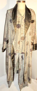 VINTAGE 1960s-70s JAPANESE PAJAMAS! SHIRT/PANTS/ROBE! ORIENTAL PATTERN! JAPAN! M - Picture 1 of 24