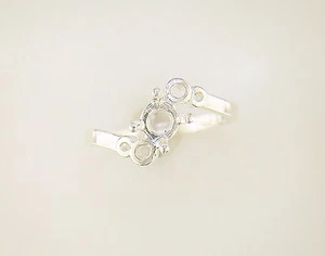 5 mm Round Swirl Shank Solitaire Ring Setting Sterling Silver - Picture 1 of 3