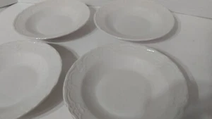 Tabletops Unlimited Versailles Rimmed Soup Bowls Set of 4 Off White - Picture 1 of 8