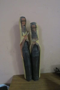 Vintage Israel Art Pottery Sculpture DAVID KALDERON Praying Men 18" - Picture 1 of 9