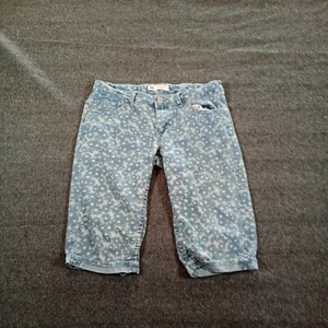 Levis Skimmer Jeans Girls 16 Blue Denim Capri Ditzy Floral Causal Everyday Logo - Picture 1 of 17