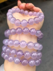 Natural violet chalcedony bracelet beads size 10mm with fine box 1pcs bracelet - Picture 1 of 5