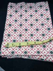 1/2 Yds Sewing Fabric Red Square Heart and Berries Joan Kessler Concord Fabrics - Picture 1 of 2