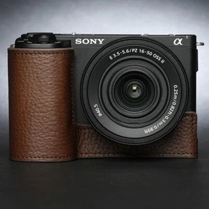 Handmade Genuine Leather Camera Half Cover Protection Case Base For Sony ZVE10II - Picture 1 of 17
