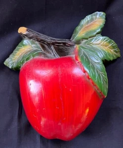 Vintage Chalkware Ceramic Apple Wall Decor - Picture 1 of 4