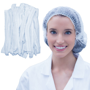 100 pcs Disposable Bouffant Cap Hair Net Non Woven Head Cover Industrial/Medical