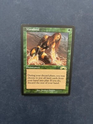 MTG EXODUS MANABOND PLAYED MAGIC THE GATHERING ENCHANTMENT GREEN RARE ENGLISH #B - Image 1 of 4