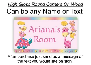 Bedroom Room Door Name Sign Plaque Stacked Animals On Turtle for Child - Picture 1 of 4
