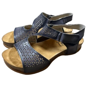 Sandalias de cuña Propet Phoebe con plataforma de corcho azul gris talla 6 correa de ajuste cómoda - Imagen 1 de 12