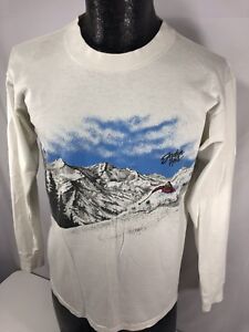 Vtg 80's Oneita 1986 SUICIDE Skier JACKSON HOLE MOUNT Wyoming DOWNHILL SKI Shirt