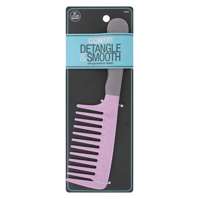 Conair Detangle and Smooth Soft-Grip Handle Wide-Tooth Comb, Color will Vary - Image 1 of 2