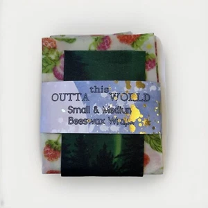Small And Medium 2 Pack Eco Friendly Beeswax Food Wraps Reusable Prints - Picture 1 of 3