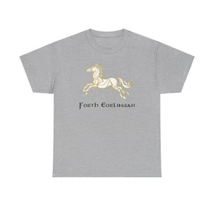 Riders of Rohan Forth Eorlingas Unisex Heavy Cotton Tee - Picture 1 of 16