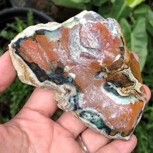 62gr Amazing Blue Chrysocolla Nature Copper Crystal Slab PARTLY Polished - Picture 1 of 10