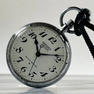 Men s pocket watch in good working condition Seiko hand wound 21 jewels second s - Picture 1 of 10