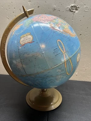 RARO Vintage Crams Imperial 12" Mundo Globo URSS ~ Base de Metal Foto 1 de 4