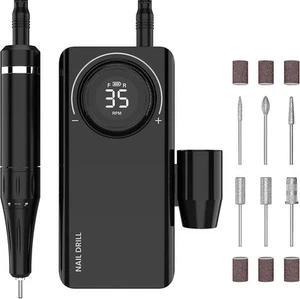 Professional Rechargeable Electric Nail Drill Machine 35000 Rpm With 6 Bits And - Picture 1 of 5