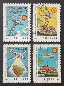 BOLIVIA 1962 Used Armed Forces Airmail Mi 684-7 Scott C241-4 XF 8988 - Picture 1 of 2