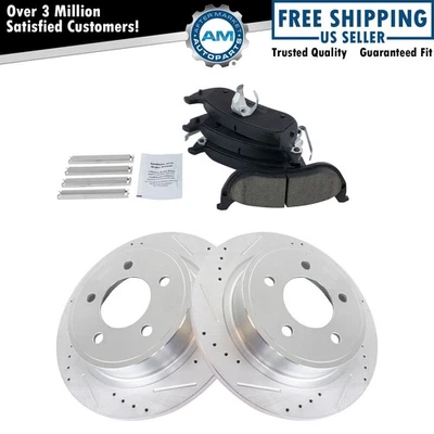 Kit de almohadillas cerámicas traseras y rotores ranurados perforados recubiertos de zinc Foto 1 de 4