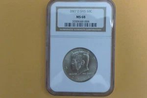 2007 D KENNEDY HALF DOLLAR NGC MS68 SMS - Spotted - Picture 1 of 7