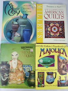4 IDENTIFICATION PRICE GUIDES AMERICAN QUILTS + ORIENTAL ANTIQUES + MAJOLICA ++