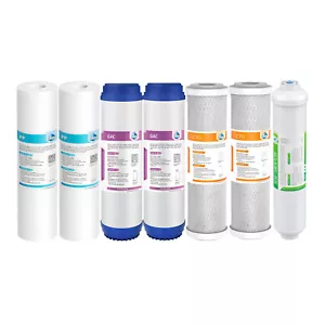 7 Pack 5 Stage Reverse Osmosis System Water Filter Home RO Cartridges 1-Year Set - Picture 1 of 12