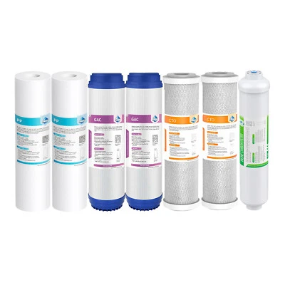 7 Pack 5 Stage Reverse Osmosis System Water Filter Home RO Cartridges 1-Year Set - Image 1 of 4