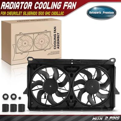 Ventilador de radiador duplo Assemby para Chevy Escalade ESV EXT Silverado 1500 GMC Cadillac - Imagem 1 de 4