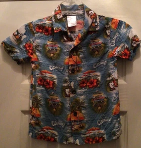 Disney Cruise Line Hawaiian Shirt Youth XS Multicolor Castaway Cay Print - Picture 1 of 4