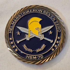Moneda 2 Desafío CO Oficial Comandante Espartanos HSM-70 Marina de los Estados Unidos - Imagen 1 de 4