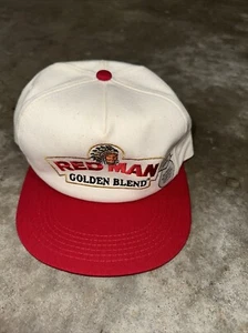 Vintage ROTER MANN goldene Mischung Druckknopflasche Mütze Tabakkiana Promo K-PRODUKTE HERGESTELLT IN DEN USA - Bild 1 von 11