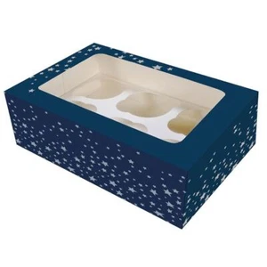 6/12 Cupcake Box -Starry Night - 4 Pack Sizes - Picture 1 of 1