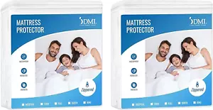 Bed Cover Full Size Fitted Sheet Zippered Mattress Protector Waterproof 2 Pack - Picture 1 of 8