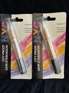 SEALED 2PK NYC City Proof 24 Hr Eyeshadow, 615 5th Ave Gold Rush (0.07 oz ea) - Picture 1 of 12