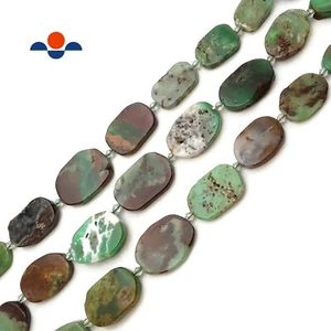 Natural Chrysoprase Graduated Smooth Flat Oval Beads 15x20-20x30mm 15.5" Strand - Picture 1 of 3