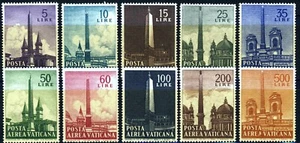 VATICAN CITY . 1959 Roman Obelisks (C35-44) . Mint Never Hinged - Picture 1 of 1