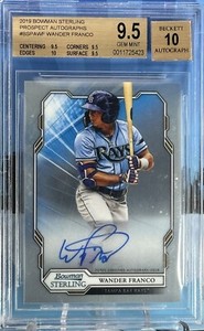 2019 Bowman Sterling Wander Franco RC ROOKIE #BSPAWF GEM MINT BGS 9.5 AUTO 10