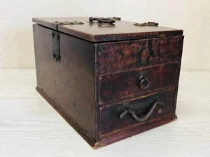 Y3452 TANSU Pequeño Cajón Almacenamiento Suzuri Edo Japonés Antiguo De Colección - Imagen 1 de 12