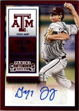 2015 Panini Contenders Prospect Ticket Autograph Blue Foil #49 Grayson Long Auto