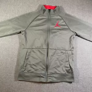Air Jordan Full Zip Jumpman Jacket Boys Size Large Grey Lightweight - Picture 1 of 9