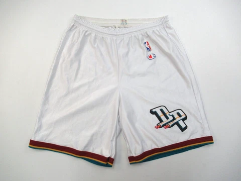 Detroit Piston Champion Shorts Vintage Mens M 32-34 NBA Basketball 90s y2k White Cover