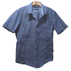Hugo Boss Slim Fit Button Down T-Shirt Dressy Chambray Style Blue Men's Size M