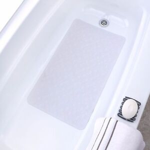 Mildew Resistant Large Rubber Bath Safety Mats: Blue, Black, White, Tan, Gray