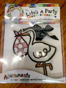 Baby Girl Stork Adornment by Burton + Burton - Picture 1 of 2