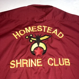Vintage Harrington Shrine Club Shriners Button Down Shirt Homestead Florida Sz M - Picture 1 of 7