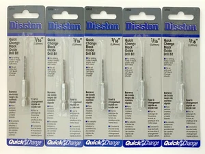 5 DISSTON 1/16" QUICK CHANGE DRILL BITS BLACK OXIDE 1/4" HEX SHANK 6950 - Picture 1 of 3