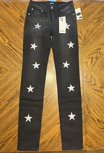 NWT Hudson Kids Big Girls 16 Jolene Skinny Super Stretch Denim Jeans Black Stars - Picture 1 of 12